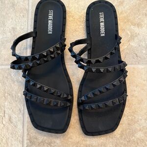 Steve Madden Black Studded Women's Sandals
